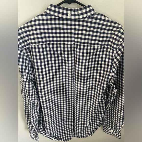 Blue Checkered Trim Fit Men's Long Sleeve Casual Button Down Nordstrom Neck 17 - Picture 11 of 12